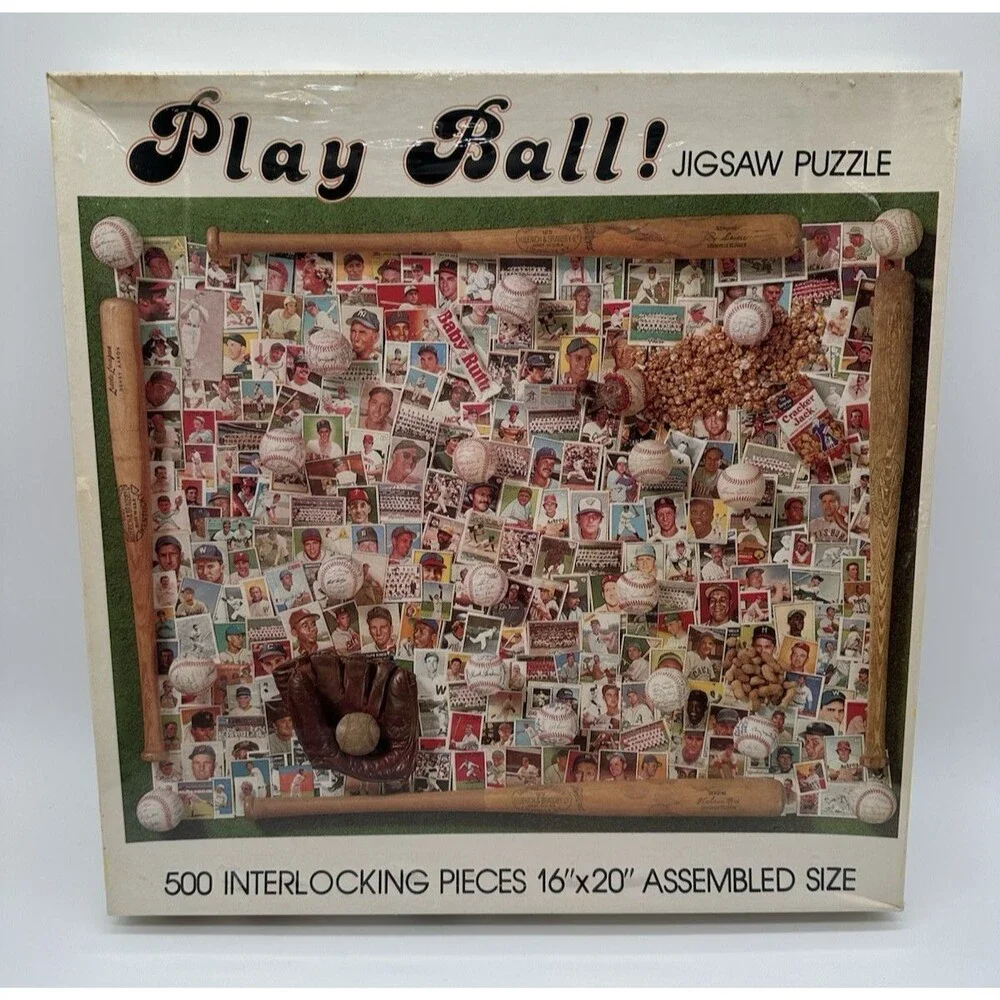 Vintage 1990 Play Ball Baseball 500 pc Jigsaw Puzzle New Sealed Nordevco 7860